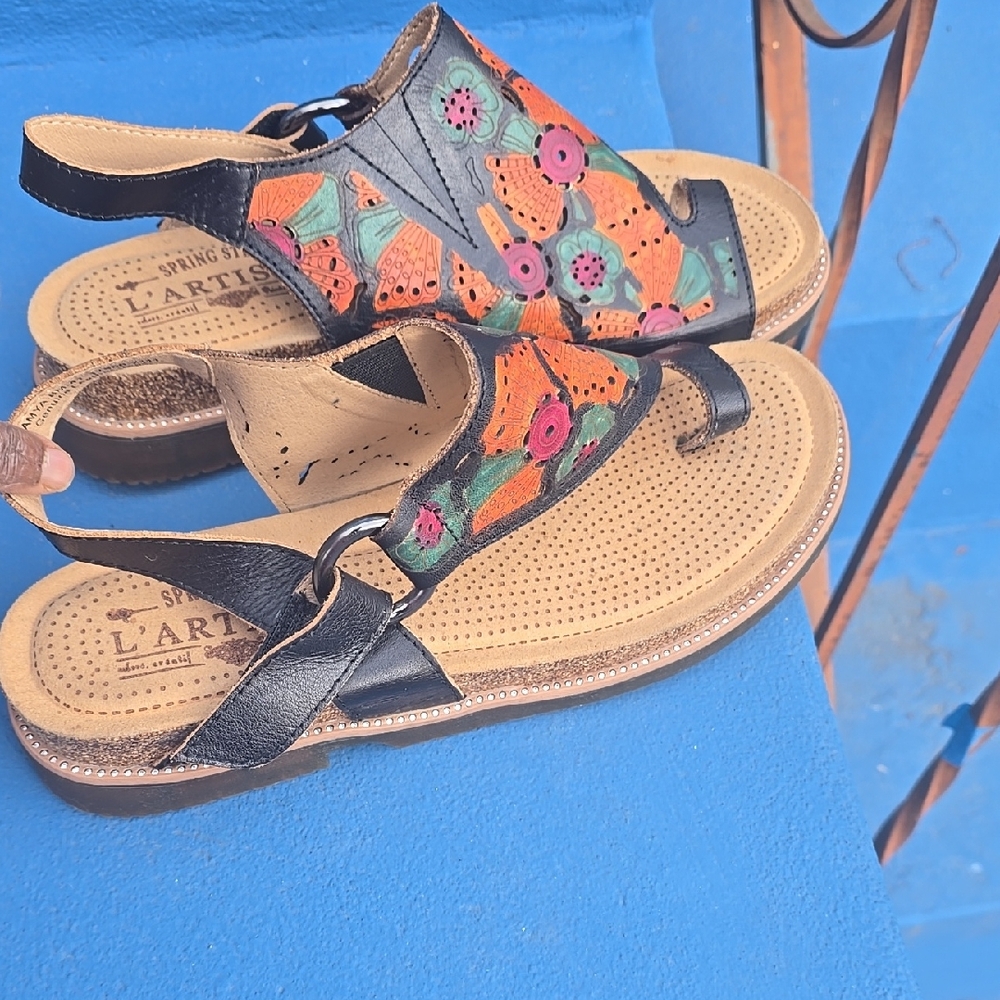 Spring Step Multicolor Floral Sandals - Picture 2 of 8